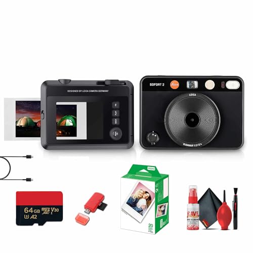 Leica SOFORT 2 Instant Camera 100 Years of Leica Limited Edition Hybrid Digital & Instant Print Premium Design + 64GB MicroSD Card + USB Card Reader + Instant Film (2X 10 Pack) + More