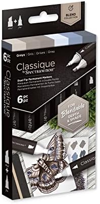 Crafter's Companion Spectrum Noir Classique Blend Alcohol Marker Dual Nib Pens Set-Fair Skin-Pack of 6, One Size
