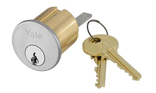 Yale 2109 x Schlage C x 626 KR Rim Cylinder, Schlage C Keyway, Keyed Random, 6 Pin, 626 Satin Chrome Finish