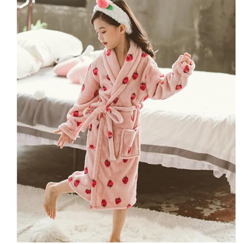 Image of Boys Girls Bathrobes,Toddler Boy Girl Robes,Children's Plush Soft Coral Fleece Hooded Pajamas Sleepwear for Kids