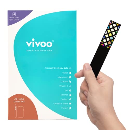 Vivoo | The Only Urine Test Strips & Keto Strips With App | Advanced Home Meter For Nutrition, Ketone, Water, Ph, And Proteins | 1 Month / 4 Tests #TOP6