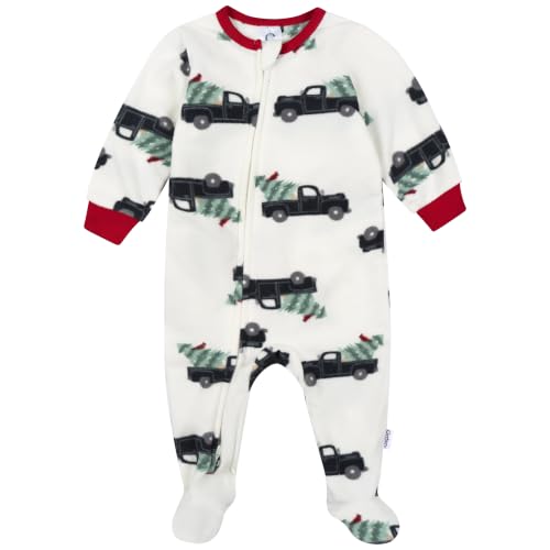 Image of Gerber Baby & Toddler Fleece Footed Holiday Pajamas 2-Pack
