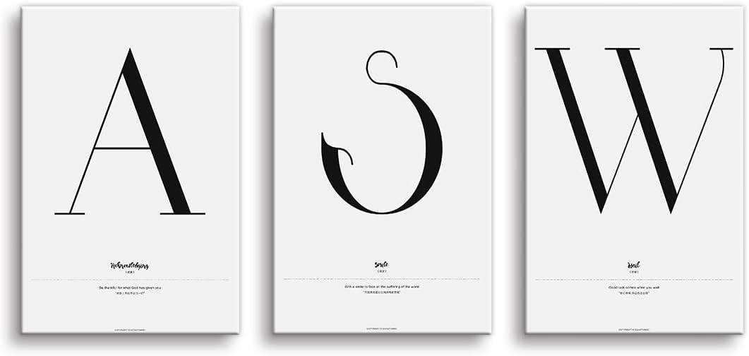 現代的なファッション英語アルファベットリビングルーム装飾絵画ソファ壁画レストランアート絵画寝室