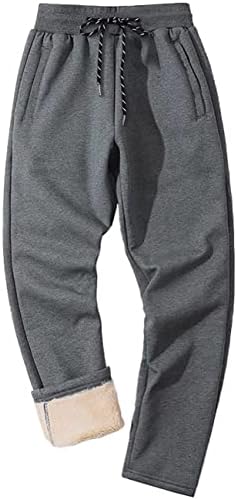 MAGCOMSEN Mens Running Pants with Pockets Men Joggers Track Pants Men Winter Fleece Lined Pants Mens Workout Pants Mens Athletic Pants Dark Grey