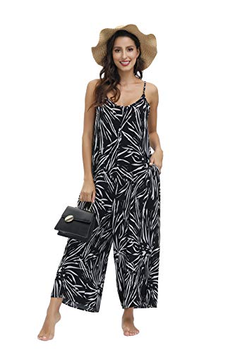 Image of BUENOS NINOS Women's V Neck Floral Maxi Dress Boho Printed Adjustable Spaghetti Strap Ethnic Beach Long Dress with Pockets