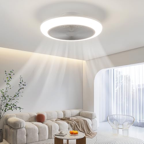 HARPER LIVING Ceiling Fans with Lights and Remote, Dimmable LED Ceiling Fan Lamp, 50W 4000LM Quiet Fan Light with Cover for Bedroom Living Room Kitchen, 3 Color Changing/6 Speeds/Timing - Image 6