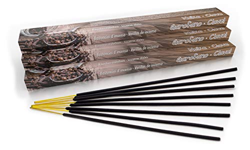 Varillas de incienso prémium con forma de clavo y payasos: natural tradicional de la India de fabricación justa. Paquete grande de 10 cajas = 80 unidades cada 45 min. Invierno aroma navideño