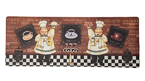FRESHMINT - Alfombra de cocina antideslizante, 44 x 120 cm, antifatiga, impermeable, PVC acolchado (2 chefs)