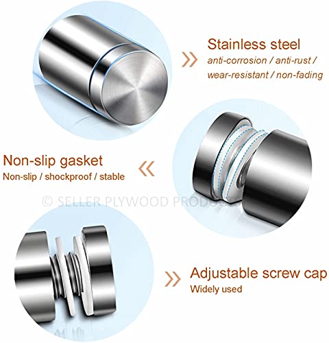 Image of 4 Pcs Glass Studs /Standoffs /Spacer - 304 Grade Stainless Steel | Multiple Sizes | Model - 1.5 Inch x 1 Inch (Pack of 4)