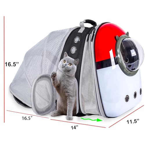 Dual Expandable Cat Backpack Front & Back Extension Pet Backpack Carrier, Fit up to 20 lbs, Bubble Capsule Dog Backpack Travel, Hiking & Outdoor Backpack… - Image 3