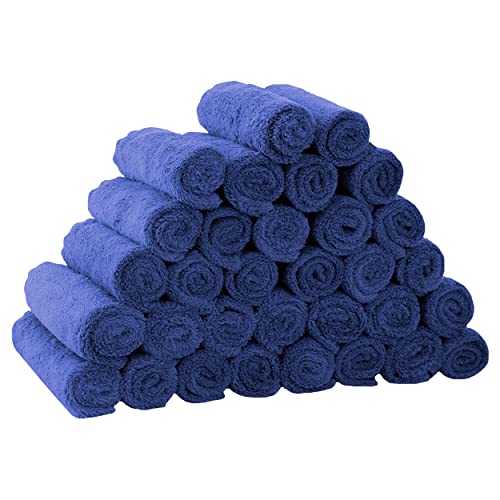 Image of VELVETSURE 32 Pack Microfiber Baby Washcloths, Baby Face Towel Wipes - Gentle on Sensitive Skin for New Born Face, Baby Registry as Shower for Girls and Boys, 9x9 Inch, Dark Blue