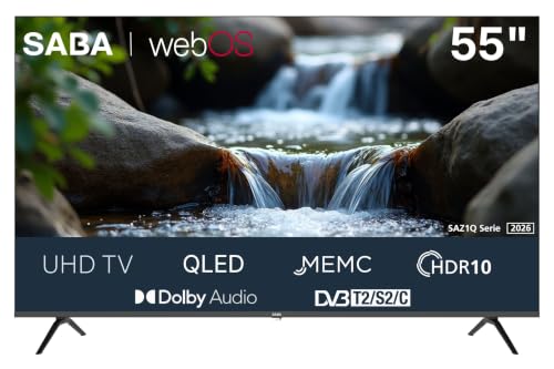 SABA SA55Z1QU QLED Fernseher 55 Zoll Smart TV 4K UHD Auflösung WebOS HDR
