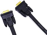 DTech Kabel VGA do VGA, 15 m, bardzo długi, 15-biegunowy, płaski kabel SVGA od wtyczki do wtyczki, do komputera do monitorowania filmów Full HD (20 m, czarny)