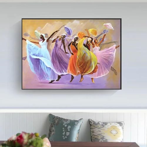 Tableau femme dansante africaine grand format salon et chambre