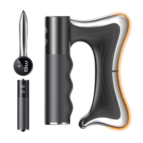 OIBIRO Electric Muscle Scraper Tool with Heat & Vibration Multifunctional Electric Fascia Knife Tools with LED Display Body Gua Sha Massage Tool Best Dad Ever Gifts Athletes & Office Workers