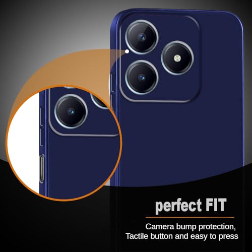 Image of Back Cover for Realme C63 4G / Narzo N63 4G | Full Camera Protection | Premium Liquid Silicon Case | Flexible Bumper Case for Realme C63 4G / Narzo N63 4G (Dark Blue)