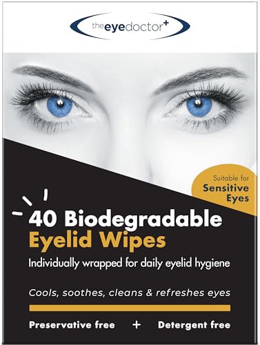 The Eye Doctor Eyelid Wipes x 40 - Eye Wipes for Dry Sensitive & Itchy Eyes - Biodegradable Eyelid Cleansing Wipes - Preservative & Detergent Free