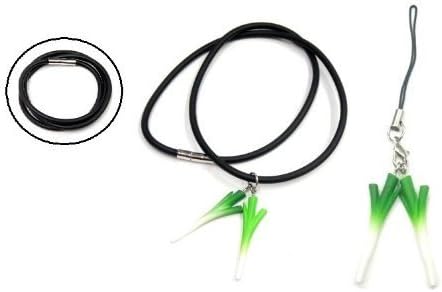 One with Miku leek necklace carrying strap HATSUNE MIKU Vocaloid (VOCALOID) leek leek vegetables accessory cosplay props accessories fan goods, items spare rope chain Hatsune Miku leek Goods Set] (japan import)