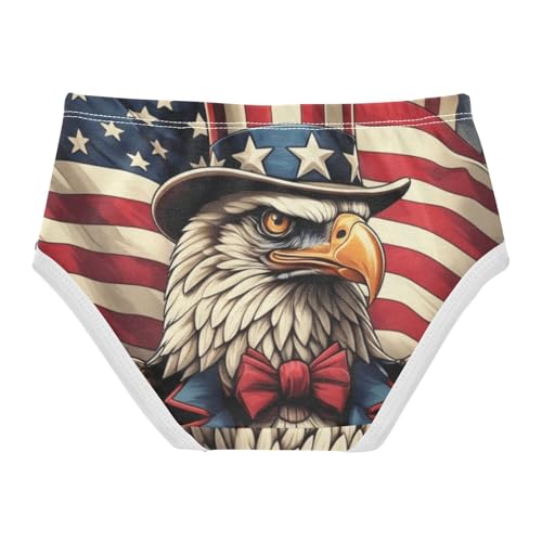 Girls Underwear Toddlers 2t Cotton Cute Panties Girl Print Briefs Girls Undies Bald Eagle Uncle Sam2