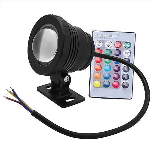 Akozon Unterwasserlicht, RGB LED Unterwasserlicht Wasserdicht Mehrfarbig für Outdoor Garden Spotlight Landscape Fountain(schwarz AC/DC 12V)