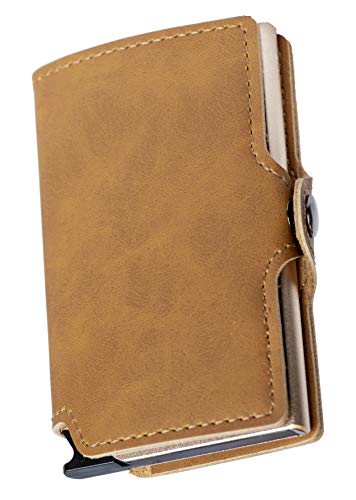 Mini Wallet | carteira de alumínio e couro| natural