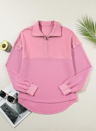 Image of SHEWIN Women Fall Sweatshirt Casual Half Zip Pullover Fall Top 2026 Clothes