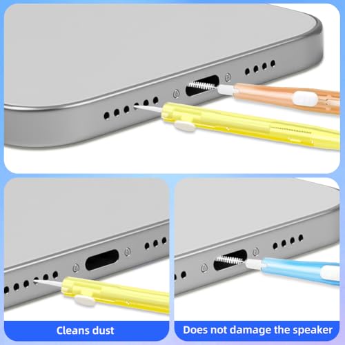 AXFEE Kit De Limpieza De TeléFono Celular 8 Pcs, Kit De Cepillo De Limpieza De Puerto De TeléFono USB C TapóN, Cepillo De Limpieza De Doble Cara, Kit De Limpieza De Carga, Adecuado para Puertos USB-C - imagen 4