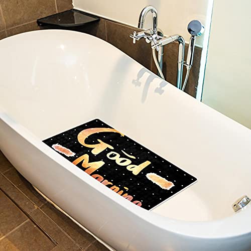 Alfombrilla de ducha antideslizante negra lavable con ventosas 5