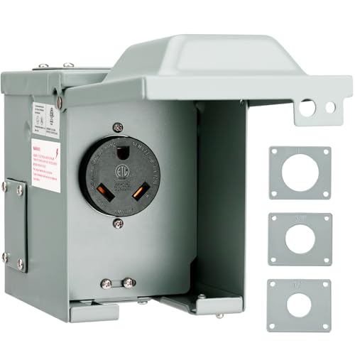 RVGUARD 30 Amp 125 Volt RV/EV Power Outlet Box Enclosed Lockable Weatherproof Outdoor Electrical NEMA TT-30R Receptacle Panel ETL Listed
