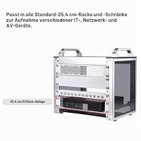 GeeekPi 1U Server Rack-Fachboden – 10 Zoll, 200 mm tief, belüftete Kragarm-Ablage, passend für 10-Zoll-Serverschrank & DeskPi RackMate T1/T0 Netzwerkschränke (Weiß) – Ansicht 2