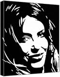 Kylie Minogue Pittura Pop Art (100% Pittura Originale Non Stampa!) Pittura Acrilica Su Tela Incorniciata Profonda (60 x 50 x 1,8 cm) 2 Colori Nero/Bianco