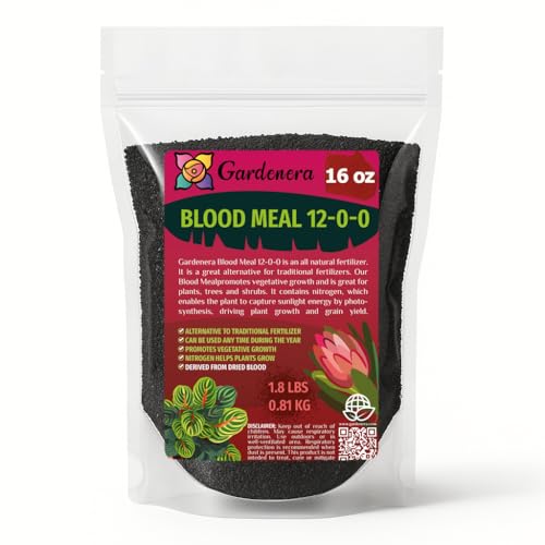 𝐁𝐄𝐒𝐓𝐒𝐄𝐋𝐋𝐄𝐑 Organic Blood Meal Fertilizer by Gardenera - 12-0-0 NPK - All-Natural Plant Food Source of Nitrogen for Organic Gardening