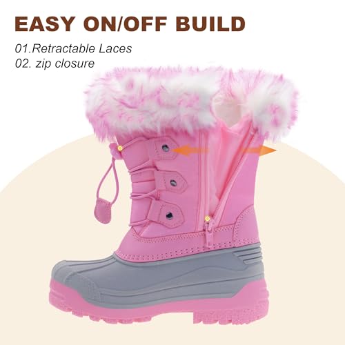 CyKie Girls Winter Snow Boots for Kids Boys Girls Insulated Waterproof Outdoor Shoes3
