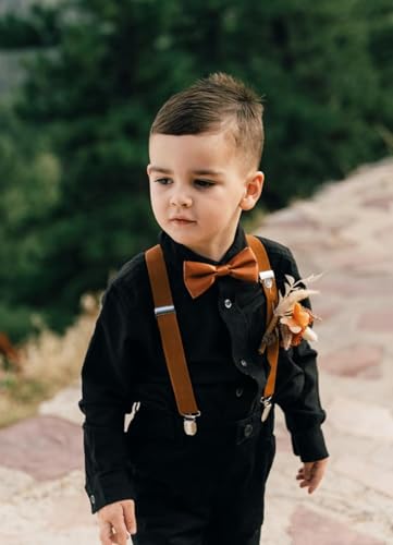 Image of Trilece Kids Boys Suspenders - Adjustable Elastic Y Back and Strong Clips - Various Solid Colors