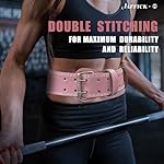 Jaffick Weight Lifting Belt For Ladies Leather Gym Belts Lower Waist Back Support For Women Men Fitness Squat Deadlift Heavy Duty Cross Training Gym Powerlifting Workout - Image 5