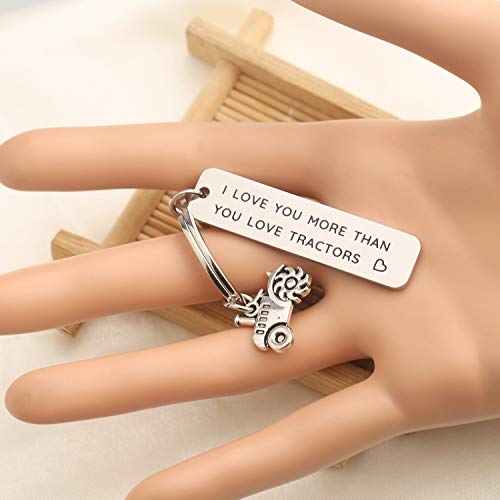 MYOSPARK Tractor keychain I Love You More Than You Love Tractors Farmer Gift Jewelry For Him2