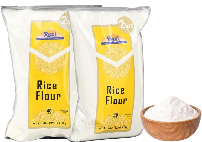 Miniatura 7 de Harina de arroz Rani (blanco) 32 onzas (2 libras) 32.03 oz  Todo natural  Apto para gluten  Vegano  Sin OMG  Kosher  Origen indio