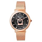 [サルヴァトーレフェラガモ] 腕時計 MINUETTO メヌエット ブラック文字盤 ステンレススチール サファイヤガラス クォーツ MM スイス Watch SF8200719 メンズ ローズゴールド [並行輸入品]