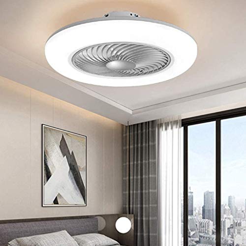 Ventilador de techo silencioso con luz invisible regulable y temporizador