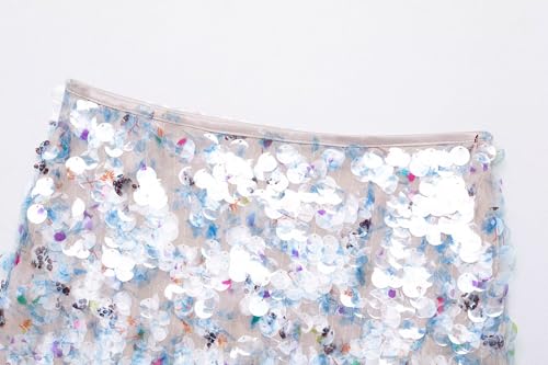 Women's Stylish Sequinned Mini Skirt, Shimmering Embellished Material with Invisible Side Zipper & Lining3