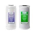 iSpring F2WGB21BDS Whole House 4.5"x10" Water Filtration CTO Carbon Block and Anti-Scale Polyfilter Water Filter Replacement Cartridge Pack Set for WGB21B-DS