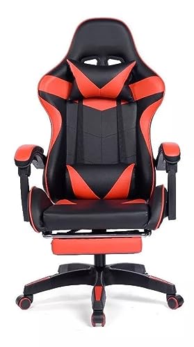 Cadeira Gamer Ergonômica Reclinável Giratória Confortável Com Apoio de Pe Cor:Vermelho