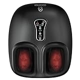 COMFIER Massageador de pés Shiatsu com calor, vibração, compressão rolante, massageador de pés para fascite plantar, dor de neuropatia, uso no escritório em casa, serve para tamanho de até 33 cm