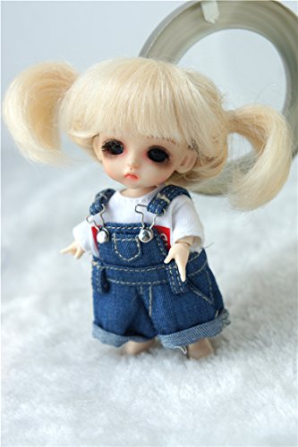 Wigs Only JD203 3-4inch Twin Pony Lati White Mohair BJD