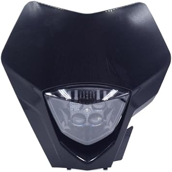 Headlight Headlamp Compatible With EC250 EC250F EC300 EC350F 2021 2022 2023 Supermoto Fairing DC 12V(Black)