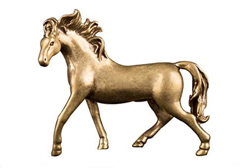DMtse Chinese Feng Shui Brass Mini Horse Decor Statue Figurines for Animal Sculpture Collectibles Gift ( Horse Male )