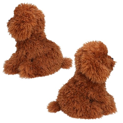 Depesche 14057 TOPModel Fur Ever Friends - Kuscheltier Hund Teddy, mit lockigem Fell in Dunkelbraun, ca. 30 cm großes Plüschtier