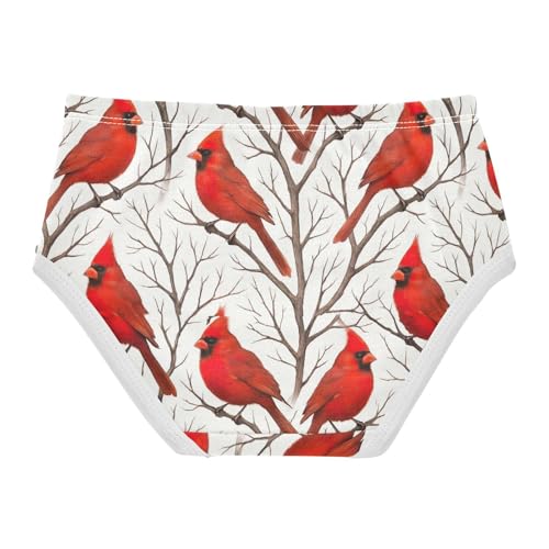 Joisal Red Christmas Birds Leafless Branches Girls Underwear Toddler 2t Cotton Little Girl Panties Designer Briefs Underpants2