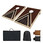 Classic Cornhole Set 4' x 2' or 3' x 2'Corn Hole Set with 8 Bean Bags, 2 Corn Hole Boards for Adults, Lawn, Yard, Outdoor Cornhole Boards Bean Bag Toss Game with Carrying Bag