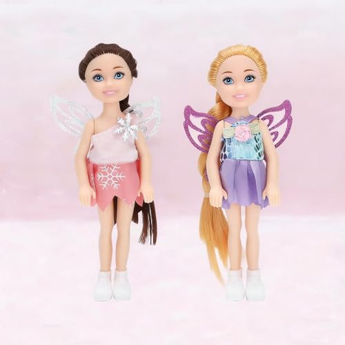 ONEST 10 sets muñecas mini 5 pulgadas con ropa y accesorios miniatura 4